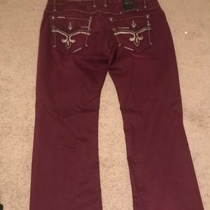 Burgandy Rock revival Jeans EXCELLENT CONDITION!